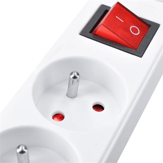 Solight predlžovací prívod 5m, 3 zásuvky, vypínač, 16A/3680W, PVC, biely