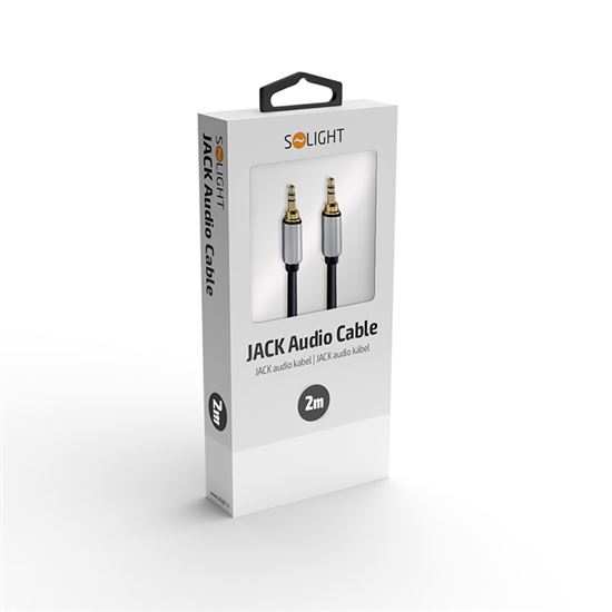 Solight JACK audio kábel, JACK 3,5mm konektor - JACK 3,5mm konektor, stereo, blister, 2m