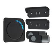 Solight bezdrôtový zvonček, 2 tlačidlá, do zásuvky, 200m, čierny, learning code