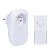 Solight bezdrôtový zvonček s elektrickou zásuvkou , do zásuvky, 250m, biely, learning code