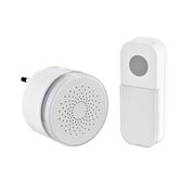 Solight bezdrôtový mini zvonček, do zásuvky, 180m, biely, learning code