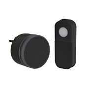 Solight bezdrôtový mini zvonček, do zásuvky, 180m, čierny, learning code