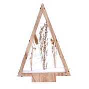 Solight LED drevená vianočná dekorácia, zasnežené zimné kvety, 37cm, 2x AA