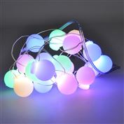 Solight LED vianočná reťaz farebné gule, 20x LED, 2m, 2x AA