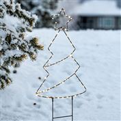 Solight LED vonkajšia dekorácia stromček, 85x LED, časovač, 68cm, 3x AA