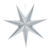 Solight LED vianočná hviezda strieborná, závesná, časovač, 60cm, 20x LED, 2x AA