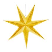 Solight LED vianočná hviezda zlatá, závesná, časovač, 60cm, 20x LED, 2x AA