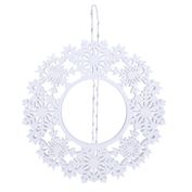 Solight LED drevený vianočný veniec, 10x LED, biela, 30cm, časovač, 2x AA