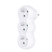 Solight rozbočovač s podperou, 3 x 10A, biely