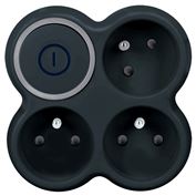 Solight rozbočovač, 3x 15A, čierny, vypínač