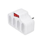 Solight rozbočovač,  4 x 2,5A, biely, vypínač