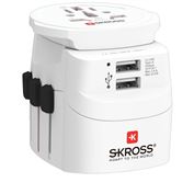 SKROSS cestovný adaptér PRO Light USB 2A - World, UK+USA+AUS/CN, univerzálny, uzemnený, 2x USB-A 12W