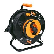 Solight predlžovací prívod na bubne, 1 zásuvka, vonkajší, 50m gumový kábel, 3x 1,5mm2, IP44