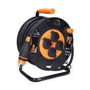 Solight predlžovací prívod - na bubne, 4 zásuvky, 25m kábel guma-neoprén, 3x 2,5mm2, IP44