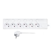 Solight predlžovací prívod 6 zásuviek, 2m, 3 x 1mm2, biely, 6+1 vypínač