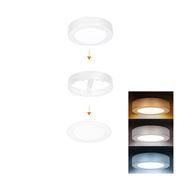 Solight LED mini panel kúpeľňový 2v1, 3CCT, podhľadový / prisadený, 12W, 1020lm, IP54, biela, okrúhly