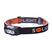 Solight LED čelové nabíjacie svietidlo, 150 + 100lm, biele a červené svetlo, Li-Ion