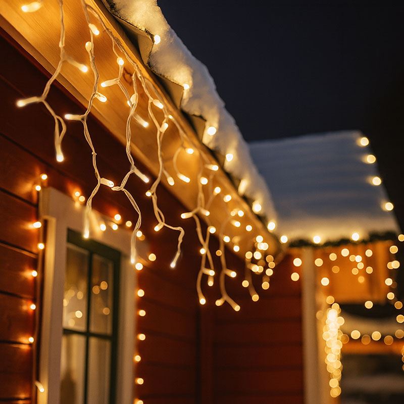 Solight LED vianočné záves, cencúle, 360 LED, 9m x 0,7m, prívod 6m, vonkajšie, teplé biele svetlo