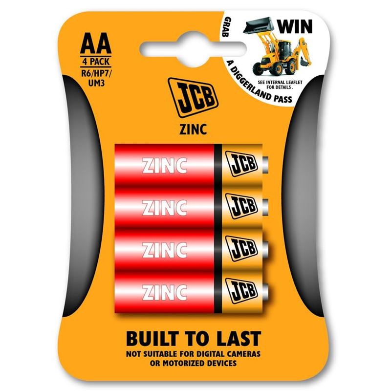 JCB zinko-chloridová batéria R06, blister 4 ks