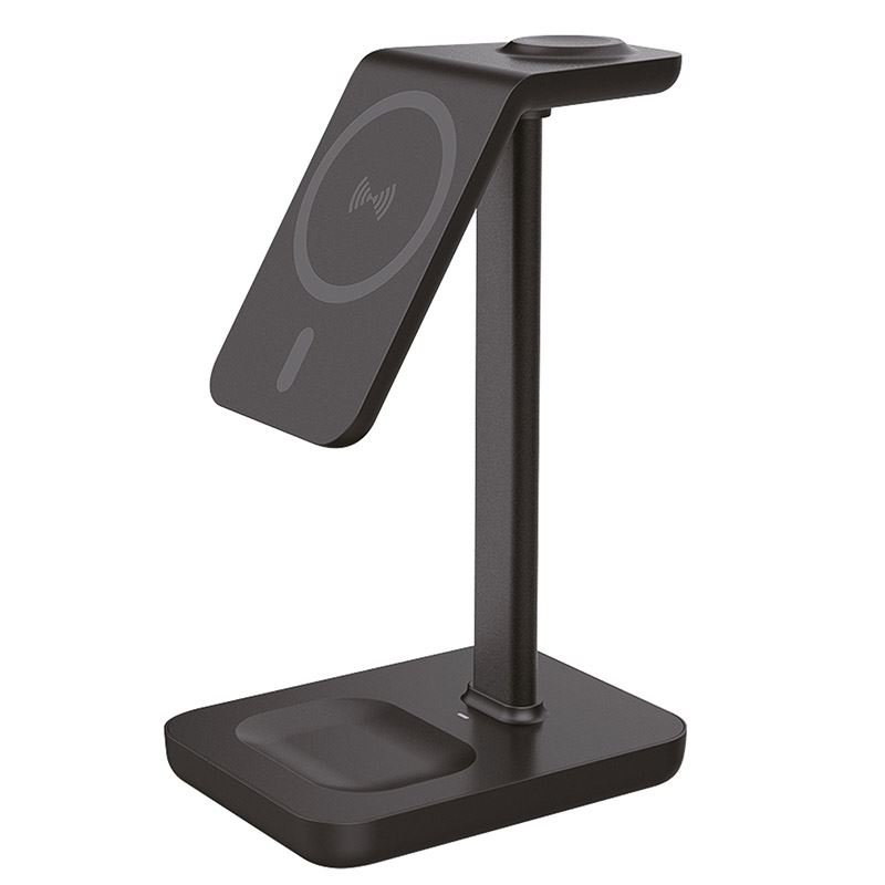 Solight stolová nabíjačka 3v1, Qi2, MagSafe kompatibilná