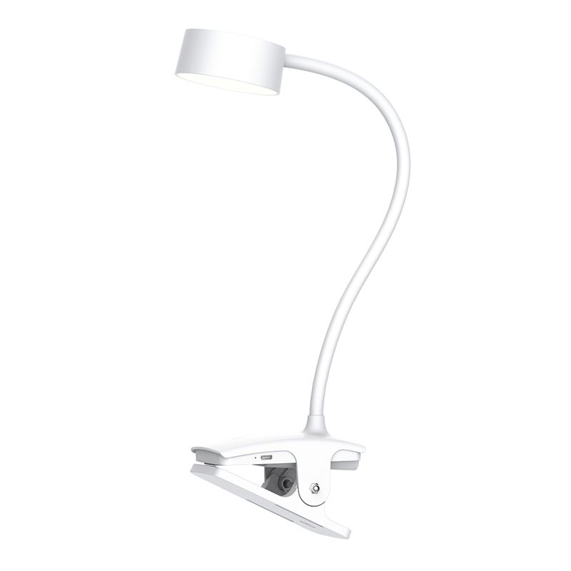 Solight LED stolná nabíjacia lampička, 2W, 210lm, 3CCT, biela, clip